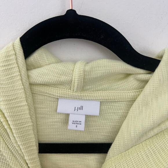 J Jill Hoodie Women’s Key Lime ribbed Cotton Pullover‎ Sweatshirt size small - Picture 2 of 11